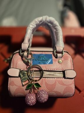 Pink Mini Purse with Cherry Charm